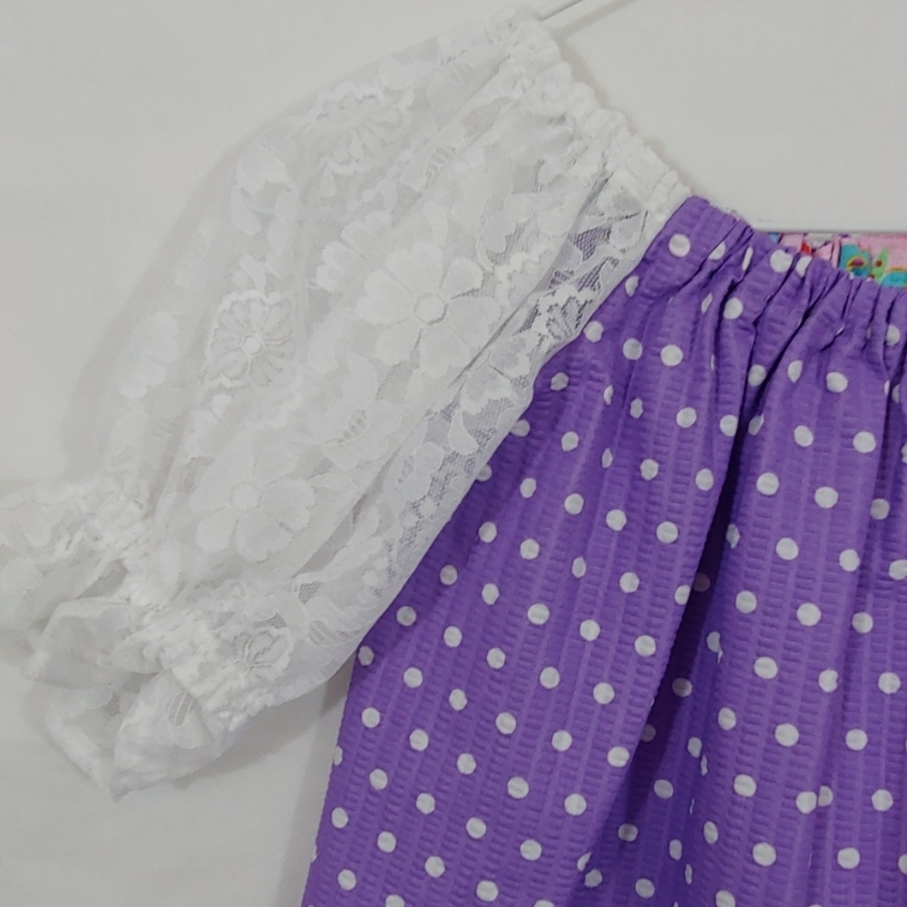 Home Made Sewn By Murray Purple Multi Color Summer Dress Size 5 - Picture 3 of 6